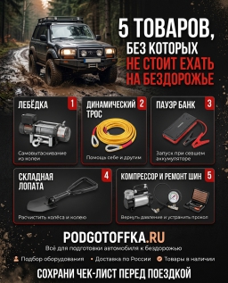 Набор для бездорожья: 5 товаров, без которых не стоит ехать | Podgotoffka.Ru