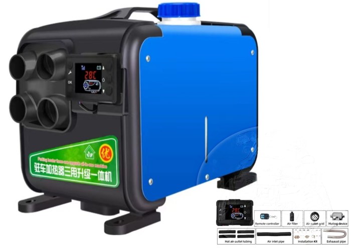 Автономный отопитель переносной BOSSLAND 5kW/12V/24v/220V 4 выхода