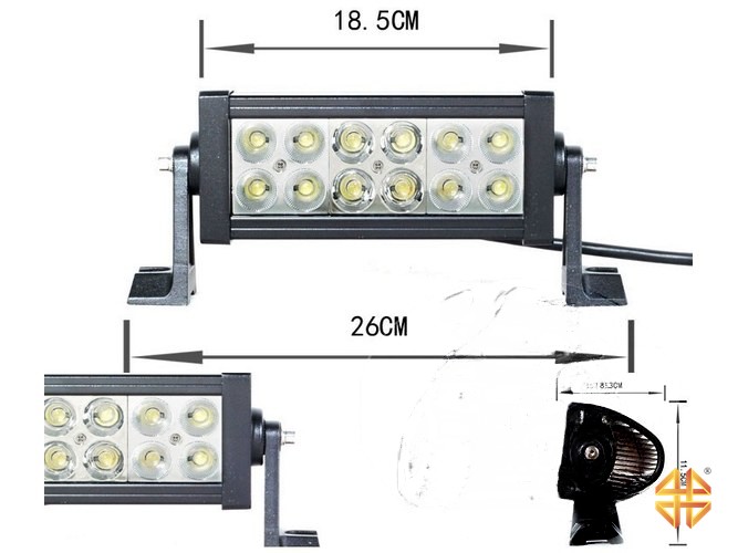 Фара светодиодная CH008 36W COMBO 12 диодов по 3W (габаритные размеры 83*82*115*260мм)