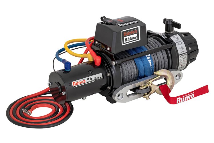 Лебёдка автомобильная электрическая 12V Runva EWB9500MAXSSR 4350 кг MAX влагозащищенная, синтетическ