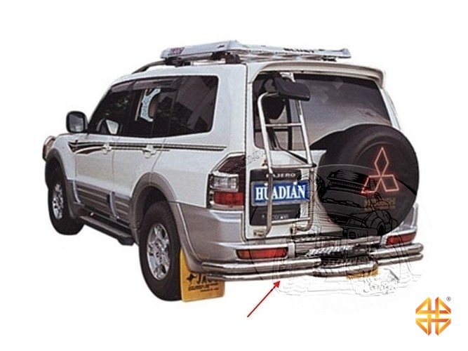 Защита заднего бампера MITSUBISHI PAJERO V7# (2004-2007) двойная