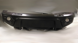 Бампер АВС-Дизайн передний  УАЗ Патриот/Пикап/Карго 2005+ лифт черный (с оптикой)
