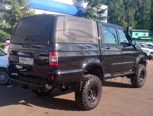 Крыша (кунг) кузова для УАЗ Пикап (двойная кабина) 2015+ чёрная (1 дверь) Cargo | Podgotoffka.Ru