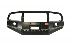 Бампер РИФ передний Toyota Hilux 2012-2014 с доп. фарами, защитной дугой и защитой бачка омывателя