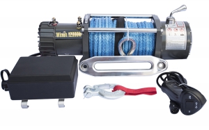 Лебёдка электрическая 12V CM Winch 12000lbs/5443 кг с синтетическим тросом