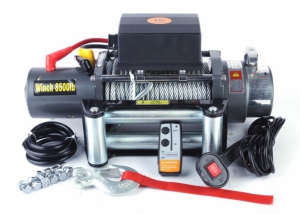 Лебедка электрическая 12V Electric Winch 8500lbs / 3856 кг  c кевларовым тросом | Podgotoffka.Ru