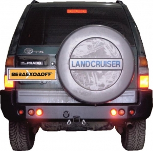 Бампер задний Toyota Land Cruiser Prado 90/95 с калиткой и птф | Podgotoffka.Ru