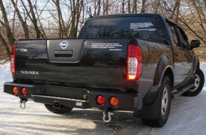 Бампер задний с фаркопом РИФ Navara D40 | Podgotoffka.Ru