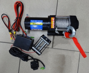 Лебедка электрическая 12V Electric Winch 3500lbs / 1587 кг кевларовый трос | Podgotoffka.Ru