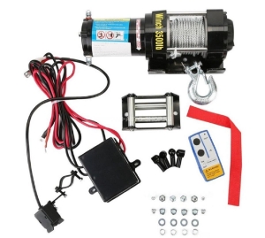 Лебедка электрическая 12V Electric Winch 3500lbs / 1587 кг стальной трос 4572