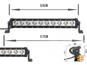Фара светодиодная CH029 100W 10 диодов по 10W (габаритные размеры 110*90*75*570мм) нижнее крепление | Podgotoffka.Ru