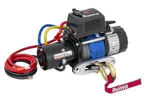 Лебёдка электрическая 12V Runva 12500 lbs 5670 кг короткий барабан, синтетический трос